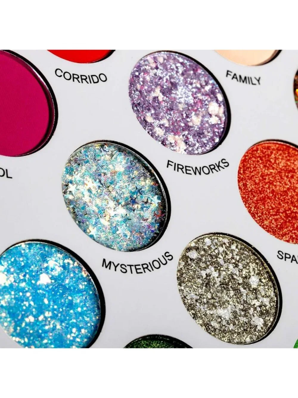 Vibrant 54-Color Eyeshadow Palette - Bright Neon, Glitter & Matte Shades for